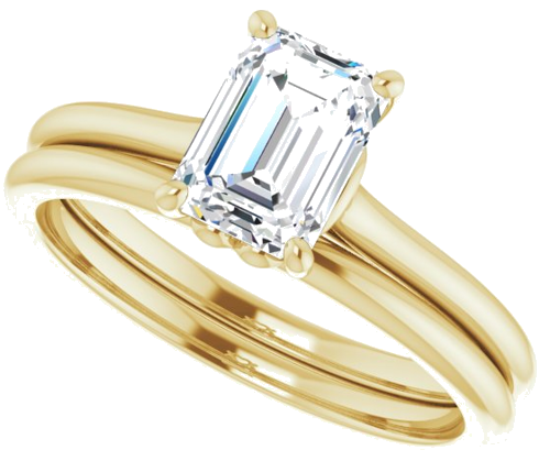 Sužadėtuvių Žiedas „Solitaire“ 14k yellow gold Emerald 7mm x 5mm (10)