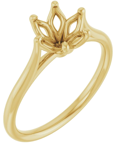 18K Yellow 7 mm Round Engagement Ring Mounting (1)