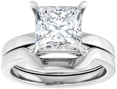 Sužadėtuvių Žiedas „Claw-Prong Solitaire“ 14k white gold Square 7.5mm (8)