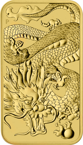 1 oz Drakonas 2022 Australija auksinė moneta (Stačiakampė) (1)