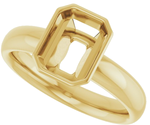 Sužadėtuvių Žiedas „Bezel-Set Solitaire“ 14k yellow gold Emerald 8mm x 6mm (5)