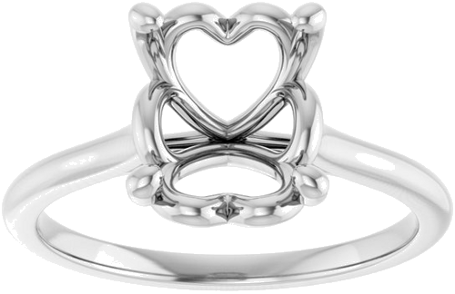 14K White  10x8 mm Oval Solitaire Engagement Ring Mounting (3)