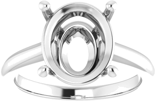 Sužadėtuvių Žiedas „V-End Prong“ 14k white gold Oval 12mm x 10mm (3)