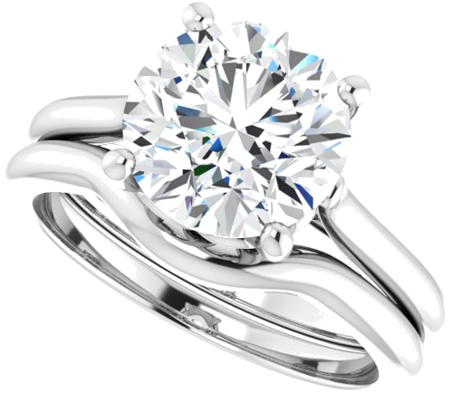 Sužadėtuvių Žiedas „Solitaire“ 14k white gold Round 9mm (10)