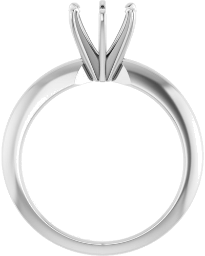 14K White 6-6.6 mm Round 6-Prong Comfort-Fit Solitaire Ring Mounting (2)