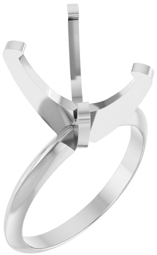 14K White 12x10 mm Oval Solitaire Engagement Ring Mounting (1)