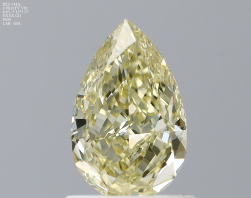 0.9 carat Fancy Yellow-VS1 Natūralus Pear Deimantas (1)