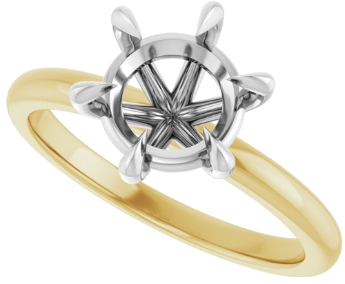 Sužadėtuvių Žiedas „Claw-Prong“ 14k yellow/white gold Round 8mm (5)