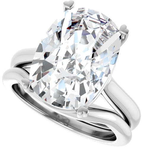 Sužadėtuvių Žiedas „Hearts on Top™“ 14k white gold Elongated Cushion 14mm x 10mm (10)