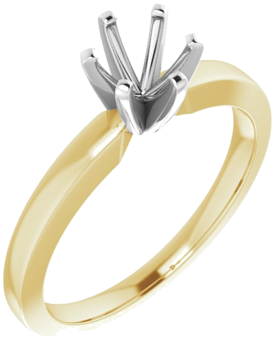 14K Yellow White 5.5 mm Round Solitaire Engagement Ring Mounting (1)