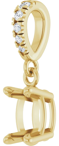 Pakabukas „Accented“ 14k yellow gold Oval 6mm x 4mm (2)