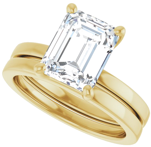 Sužadėtuvių Žiedas „Solitaire“ 14k yellow gold Emerald 9mm x 7mm (10)
