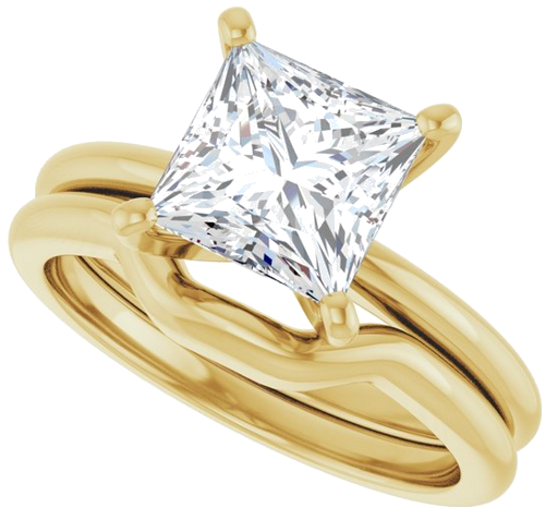 Sužadėtuvių Žiedas „Solitaire“ 14k yellow gold Square 7mm (10)