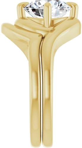Sužadėtuvių Žiedas „Claw-Prong Solitaire Bypass“ 14k yellow gold Round 8mm (9)