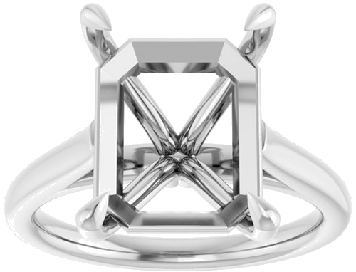 Sužadėtuvių Žiedas „Claw-Pong“ 14k white gold Emerald 12mm x 10mm (3)
