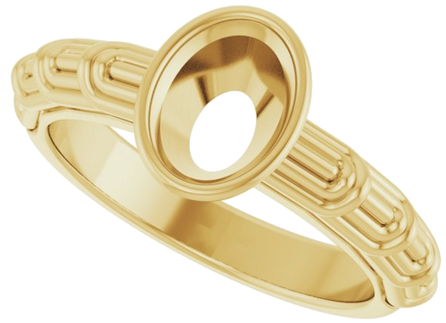 Sužadėtuvių Žiedas „Solitaire“ 585 Geltonojo Aukso Oval 8mm x 6mm (5)