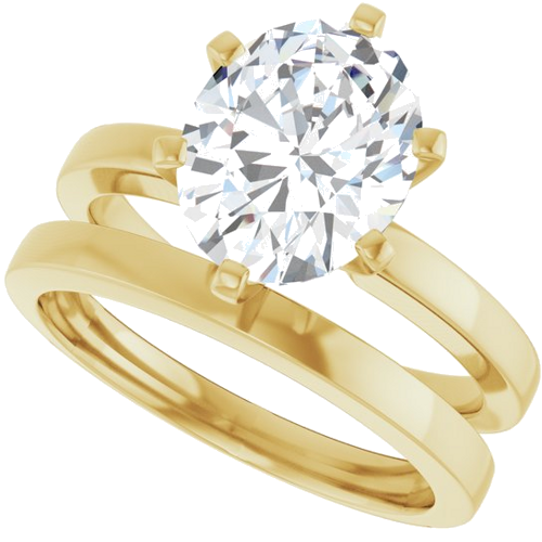 14K Yellow 10x8 mm Oval Solitaire Engagement Ring Mounting (10)
