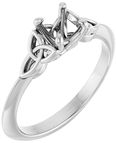 Sužadėtuvių Žiedas „Solitaire Celtic-Inspired“ 14k white gold Round 5.2mm (1)