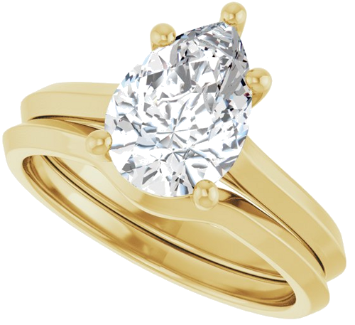 14K Yellow 10x7 mm Pear Solitaire Engagement Ring Mounting (10)