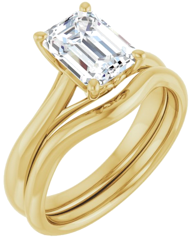Sužadėtuvių Žiedas „Solitaire“ 14k yellow gold Emerald 8mm x 6mm (6)