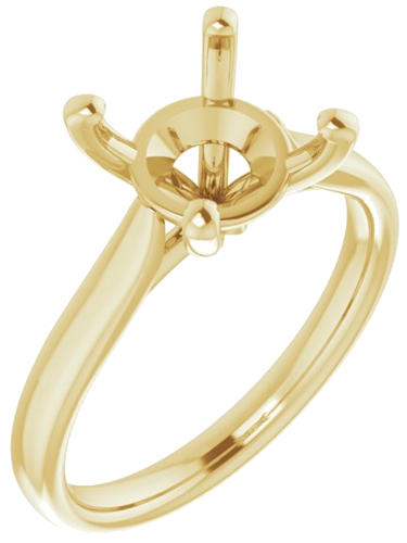 14K Yellow 9 mm Round Engagement Ring Mounting (1)