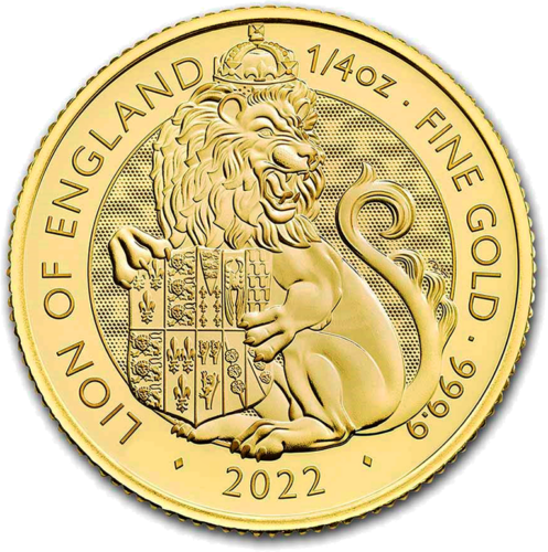 1/4 oz Anglijos Liūtas (Tudor) 2022 Didžioji Britanija Auksinė moneta (1)