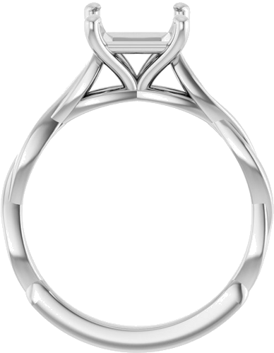 Sužadėtuvių Žiedas „Infinity-Inspired“ 14k white gold Square 6.5mm (2)