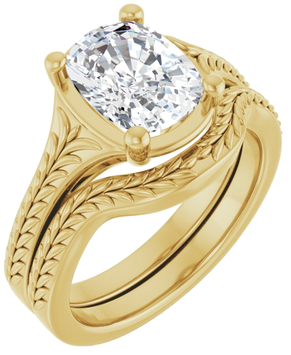 Sužadėtuvių Žiedas „Solitaire“ 14k yellow gold Elongated Cushion 9mm x 7mm (6)