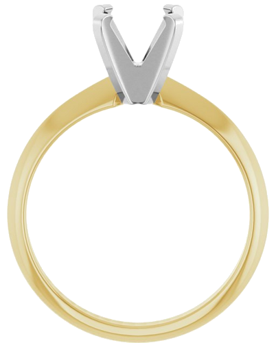 14K Yellow White 7 mm Round Solitaire Engagement Ring Mounting (2)