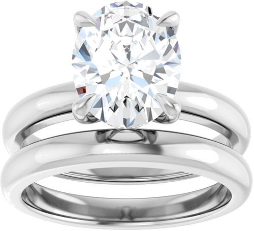 Sužadėtuvių Žiedas „Claw-Prong Solitaire“ 950 Platinos Oval 10mm x 8mm (8)