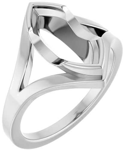 Sužadėtuvių Žiedas „Half Bezel Solitaire“ 925 Sidabro Marquise 12.5mm x 6.5mm (1)
