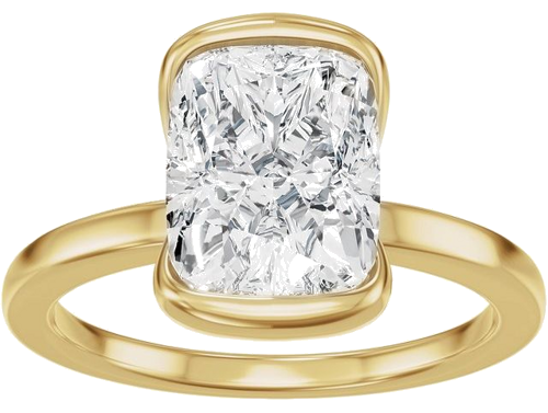 Sužadėtuvių Žiedas „Half Bezel Solitaire“ 14k yellow gold Elongated Cushion 9mm x 7mm (3)