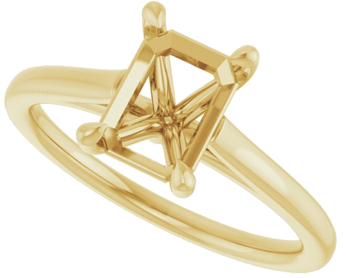 Sužadėtuvių Žiedas „Claw-Pong“ 10k yellow gold Emerald 7.5mm x 5.5mm (5)