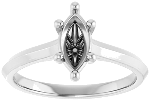 14K White 9x4.5 mm Marquise Solitaire Engagement Ring Mounting (3)