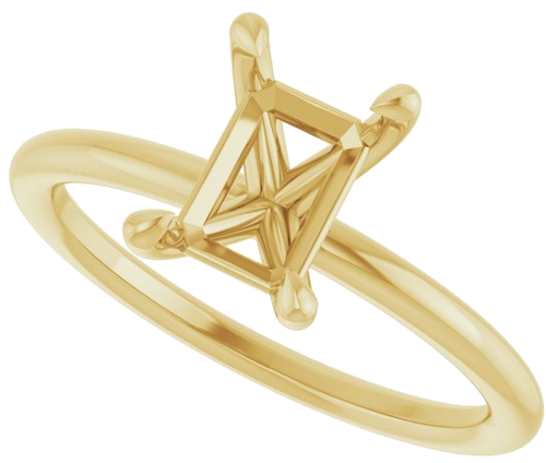Sužadėtuvių Žiedas „Claw-Prong Solitaire“ 14k yellow gold Emerald 7.5mm x 5.5mm (5)