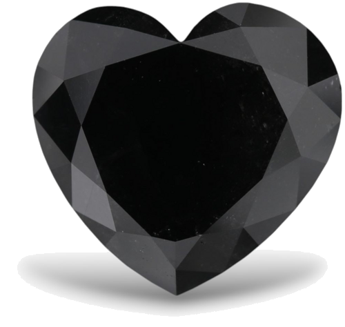 3.58 carat Fancy Black-VVS2 Natūralus Heart Deimantas (1)