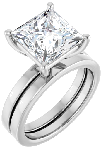 Sužadėtuvių Žiedas „Solitaire“ 14k white gold Square 9mm (6)