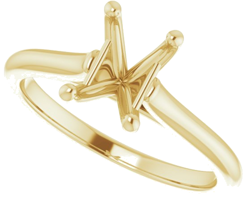 Sužadėtuvių Žiedas „Solitaire“ 750 Geltonojo Aukso Emerald 7mm x 5mm (5)