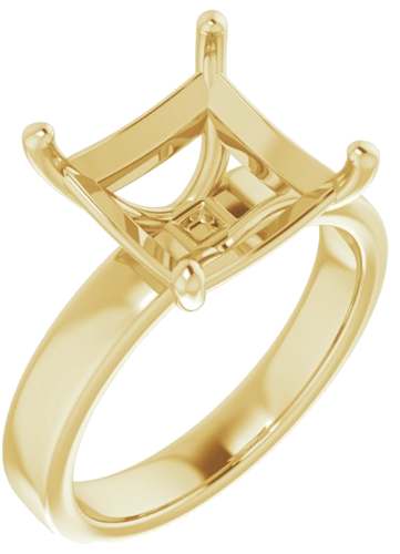 Sužadėtuvių Žiedas „Solitaire“ 14k yellow gold Square 9mm (1)