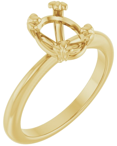 Sužadėtuvių Žiedas „Solitaire“ 14k yellow gold Oval 9mm x 7mm (1)