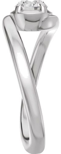 Sužadėtuvių Žiedas „Claw-Prong Solitaire Bypass“ 14k white gold Oval 8.5mm x 6.5mm (4)