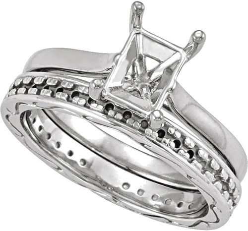Sužadėtuvių Žiedas „Solitaire“ 950 Platinos Emerald 7mm x 5mm (6)