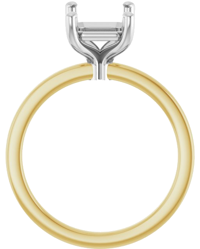 Sužadėtuvių Žiedas „Solitaire“ 14k yellow/white gold Emerald 9mm x 7mm (2)