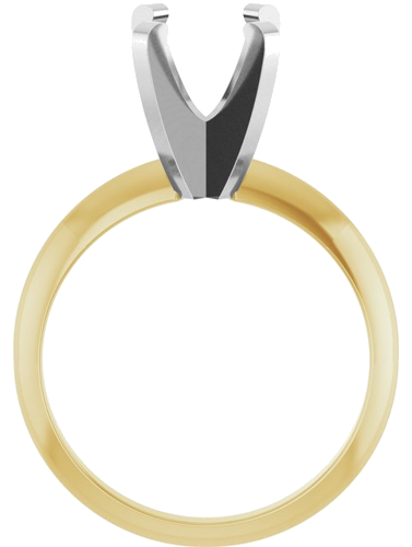 14K Yellow White 9 x 7 mm Oval Solitaire Engagement Ring Mounting (2)