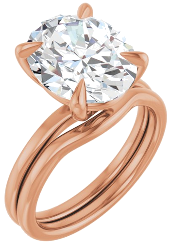 Sužadėtuvių Žiedas 14k rose gold Oval 12mm x 10mm (6)