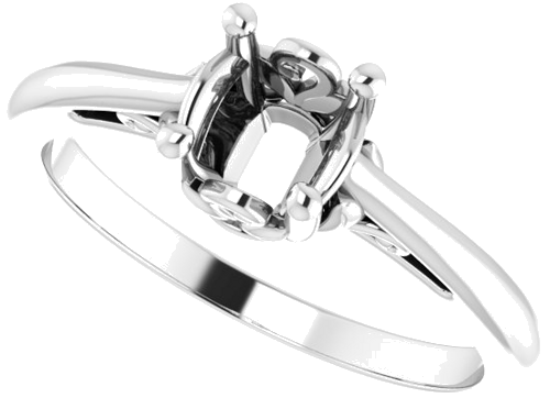 Sužadėtuvių Žiedas „Solitaire“ 585 Baltojo Aukso Round 5.8mm (5)