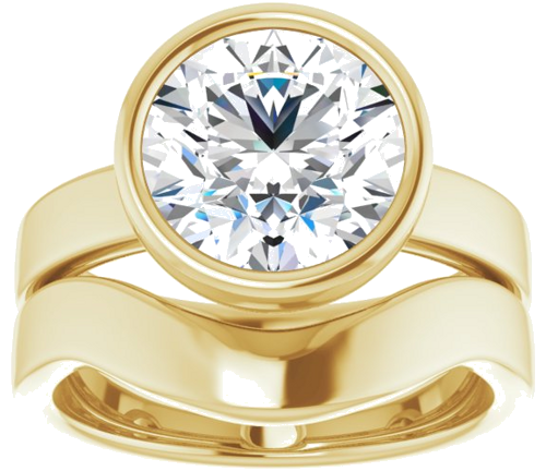 Sužadėtuvių Žiedas „Bezel-Set Solitaire“ 14k yellow gold Round 9.4mm (8)