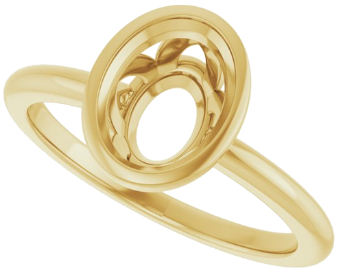 Sužadėtuvių Žiedas „Bezel-Set“ 14k yellow gold Oval 8.5mm x 6.5mm (5)