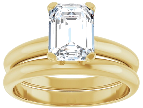 Sužadėtuvių Žiedas „Solitaire“ 10k yellow gold Emerald 8mm x 6mm (8)