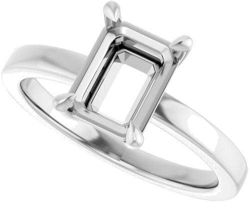 Sužadėtuvių Žiedas „Solitaire“ 750 Baltojo Aukso Emerald 8mm x 6mm (5)